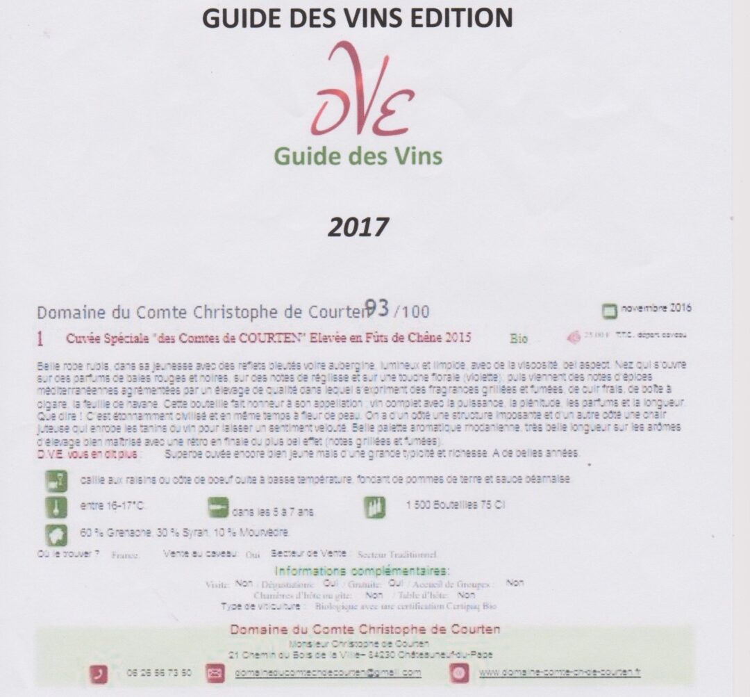 2015 – Cuvée Spéciale Rouge – Guide des vins