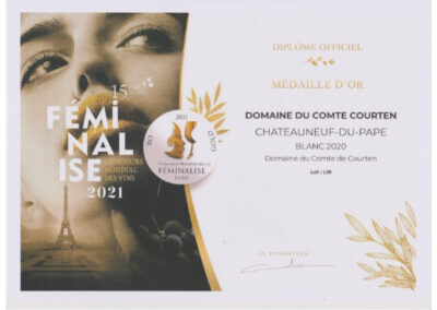 Gold Medal FÉMINALISE DOMAINE DU COMTE DE COURTEN BLANC 2020