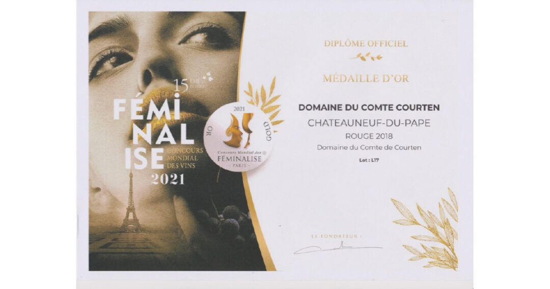 Gold Medal Féminalise pour le Domaine du Comte de Courten Rouge 2018