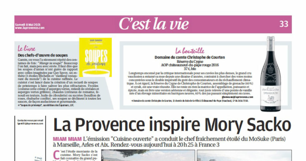 Quotidien La Provence Domaine du Comte